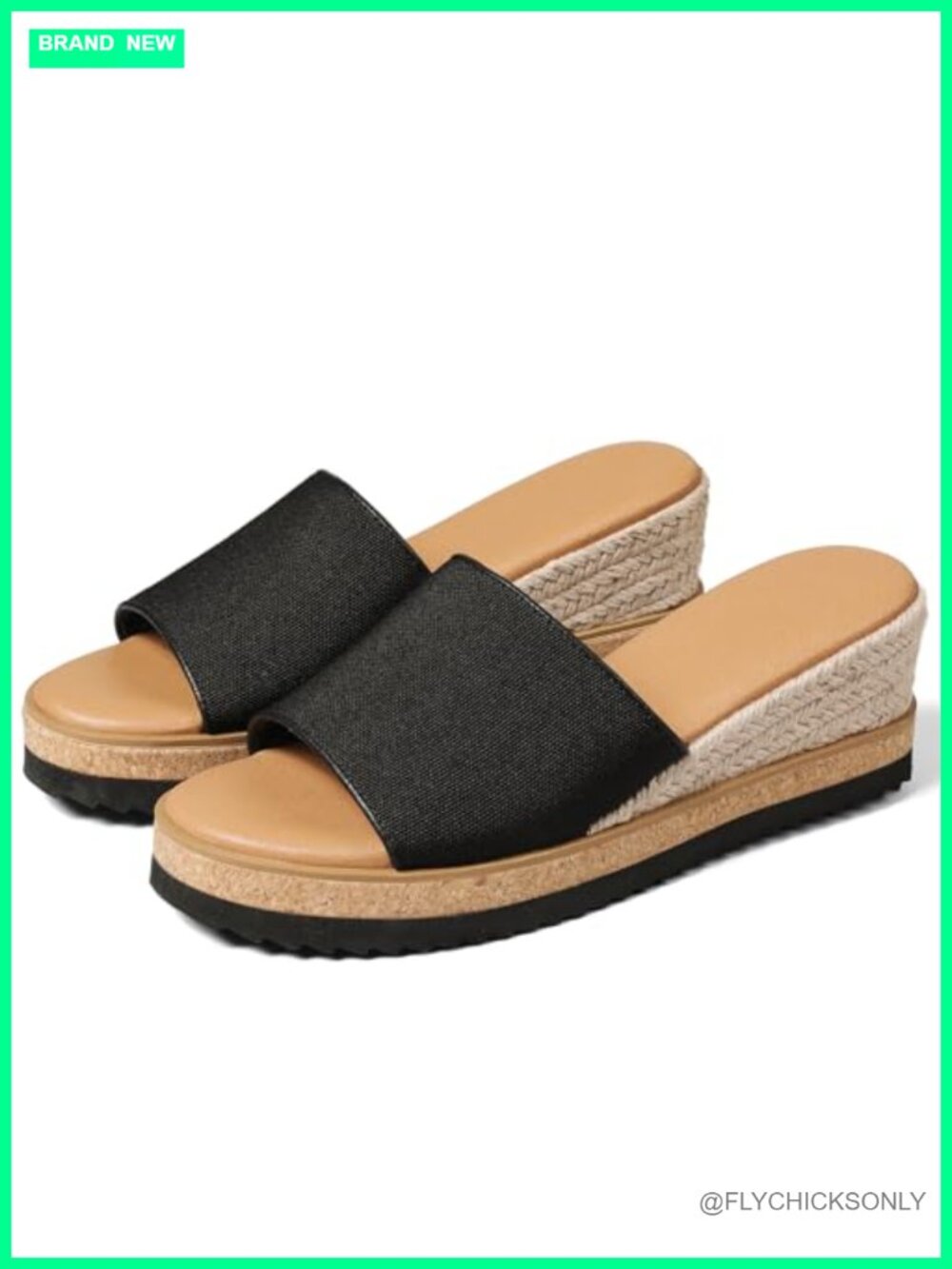 mikarka Women's Slip On Wedge Sandals Open Toe Platform Mules Espadrilles